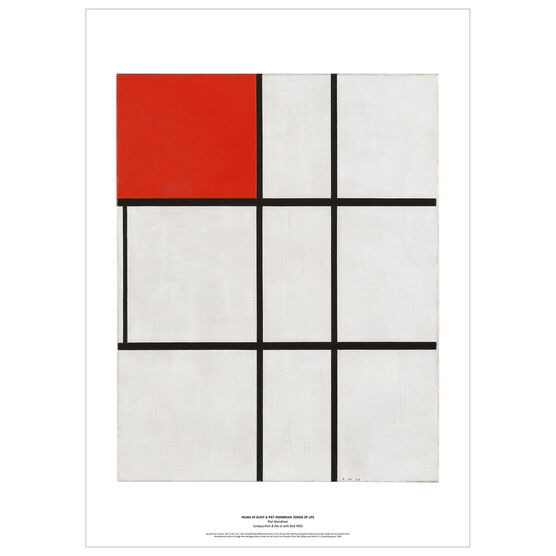 Piet Mondrian Composition B (No.II) with Red poster